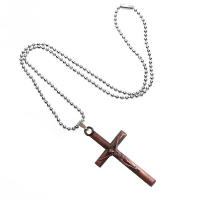 Jesus Christ Cross Copper Metal Pendant